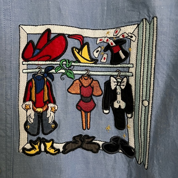 Disney Blue Vintage Men's (Unisex) Casual 100% Cotton Button Down Shirt, Size L - Picture 4 of 10